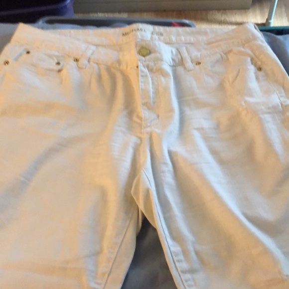 Micheal Kors size 14  creamy white cropped skinny lightweight jeans - Picture 4 of 6